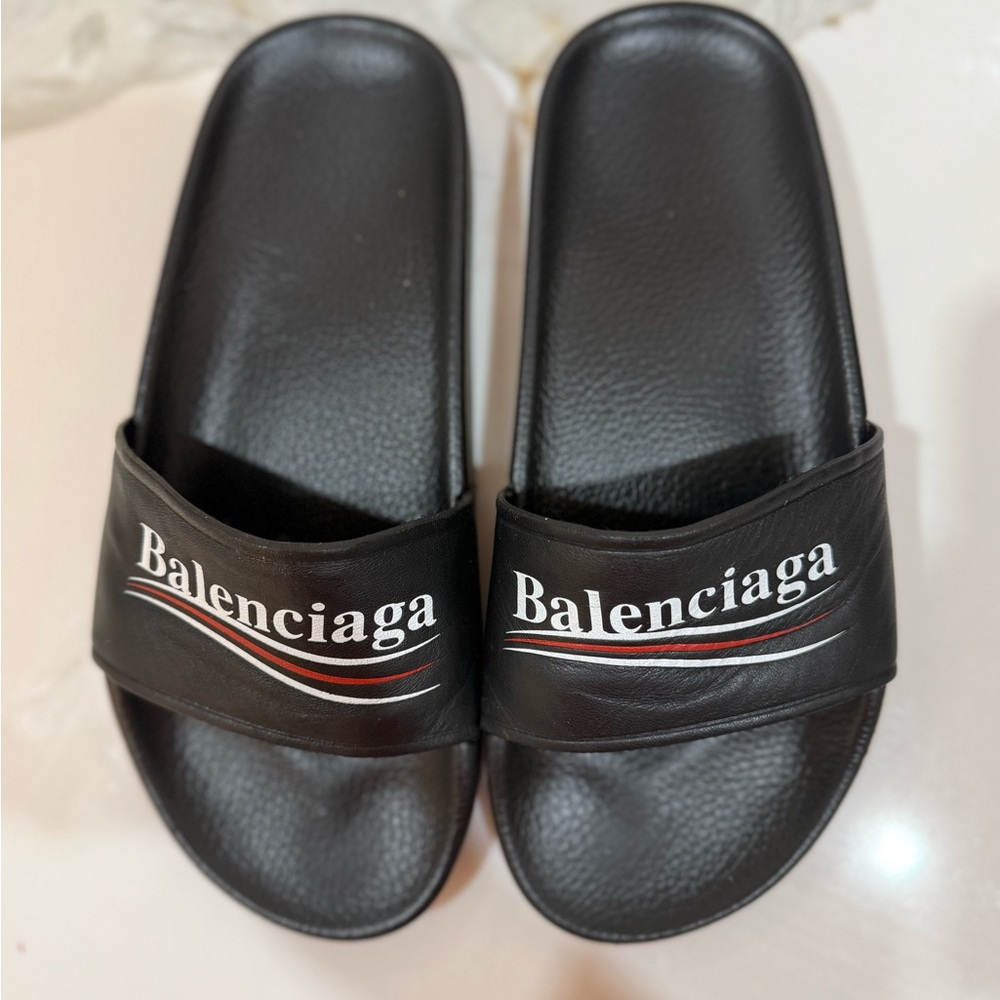 Balenciaga Black Slide Sandals EU 38
